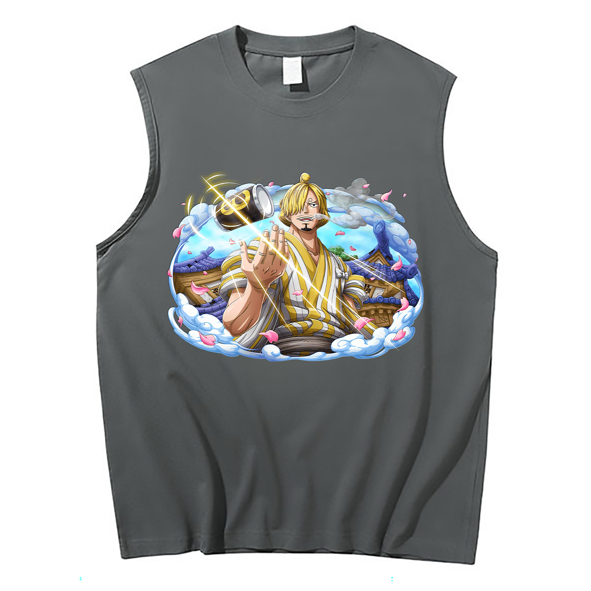 （画像用） ワンピース サンジ ONE PIECE Sanji コットン100％タンクトップ（フロントプリント）